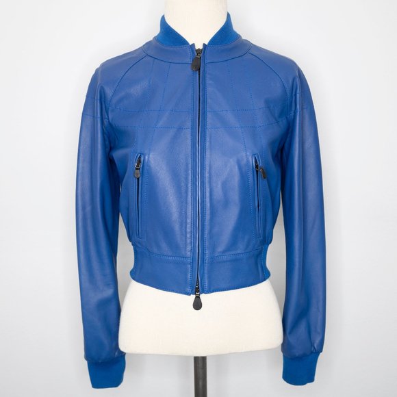 McQ by Alexander McQueen Jackets & Blazers - McQ Alexander McQueen Blue leather bomber jacket